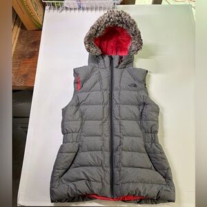The North Face Women’s Aconcagua Down Vest w/ Faux-Fur Hood size Large
